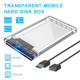 Hard Drive Enclosure 2.5 Inch USB 3.0 SATA Case External Clear Caddy HDD SSD
